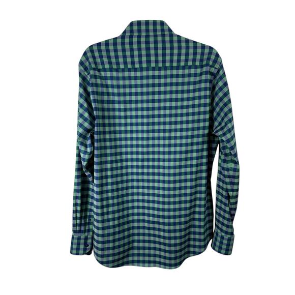 Twillory Performance Long Sleeve Button Up Shirt Tailored Blue Plaid Mens 16.5 - Picture 6 of 6